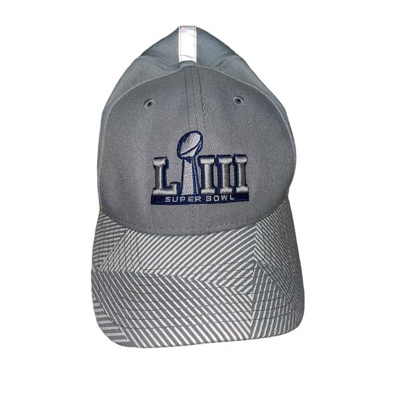 SUPER BOWL LIII (53) New Era‎ 39THIRTY Gray NFL Fitted Hat Size Medium-Large - Picture 1 of 4